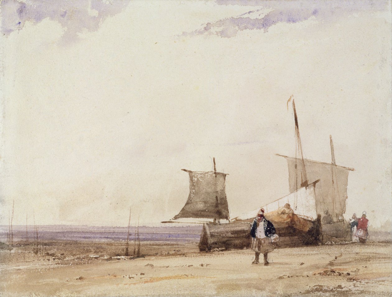 Beach Scene (wc kudospaperilla) tekijältä Richard Parkes Bonington
