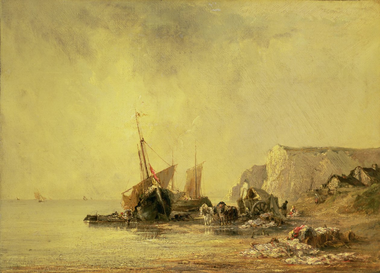 Veneet Normandian rannalla, noin 1823. tekijältä Richard Parkes Bonington