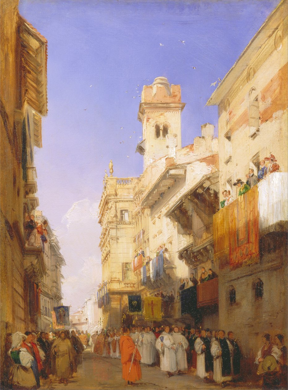 Corso SantAnastasia, Verona tekijältä Richard Parkes Bonington
