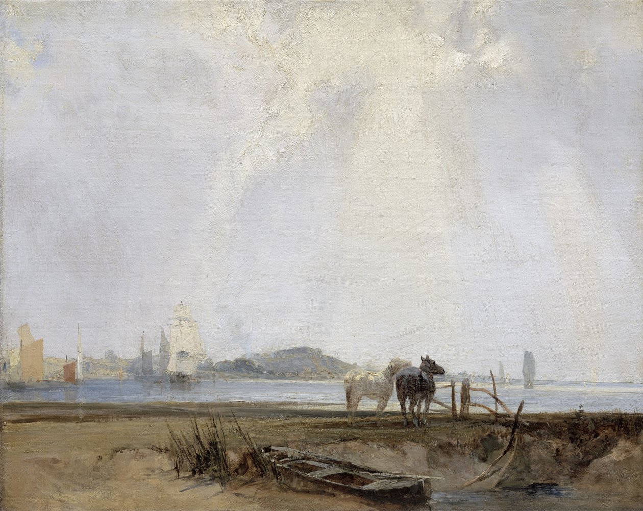 Lähellä Quillebeufia, n. 1824-25 tekijältä Richard Parkes Bonington