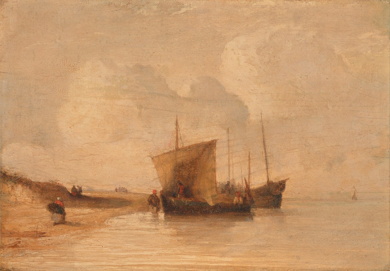 Normandian rannikko tekijältä Richard Parkes Bonington