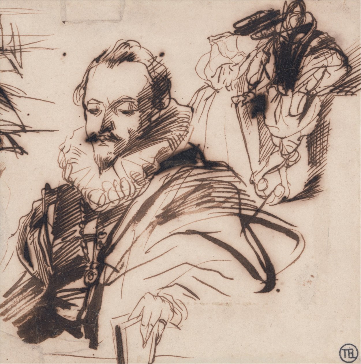 Tutkimus herrasmiehestä 1600 -luvun puvussa Van Dyckin jälkeen tekijältä Richard Parkes Bonington