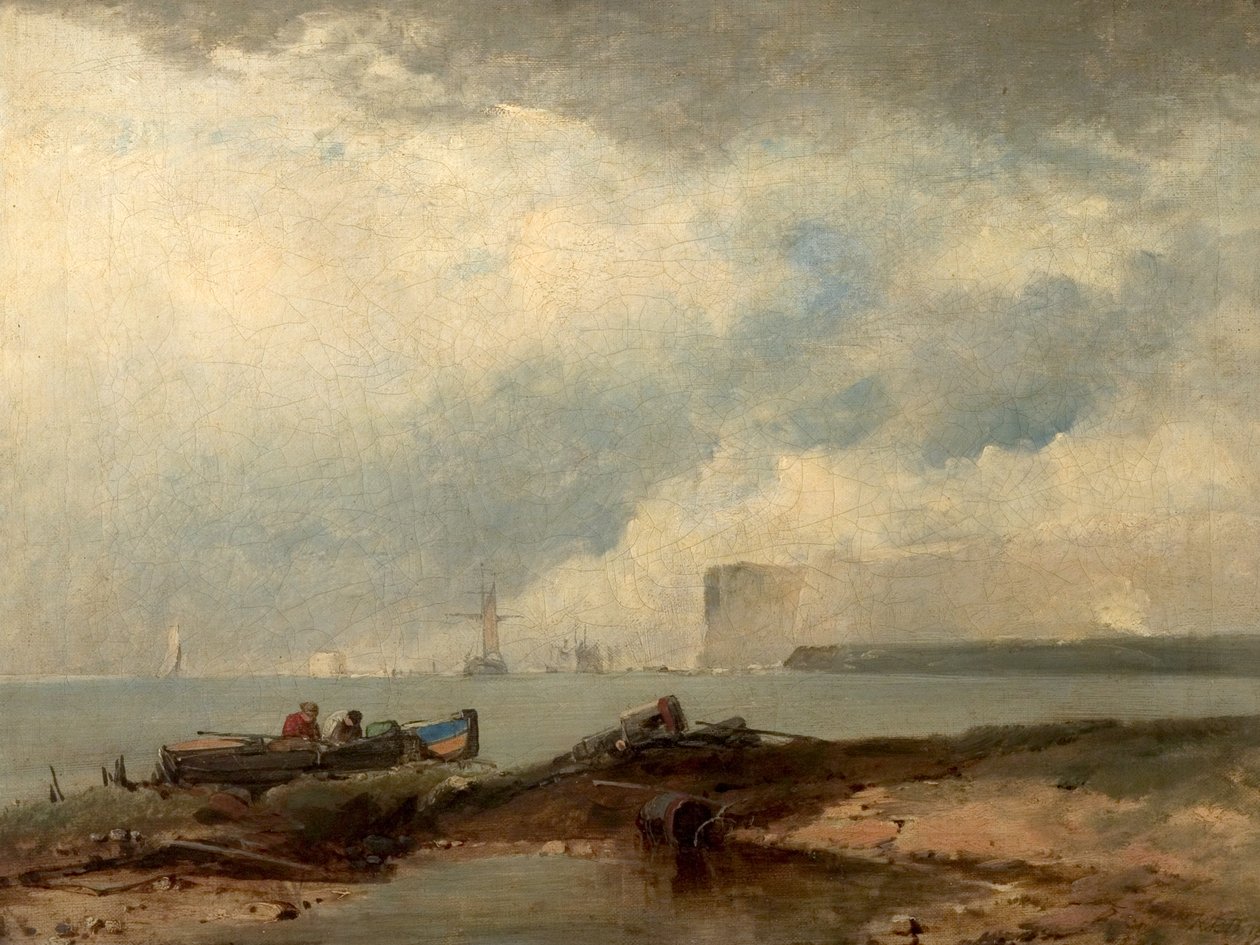 Rannikkokohtaus, 1826 tekijältä Richard Parkes manner of Bonington