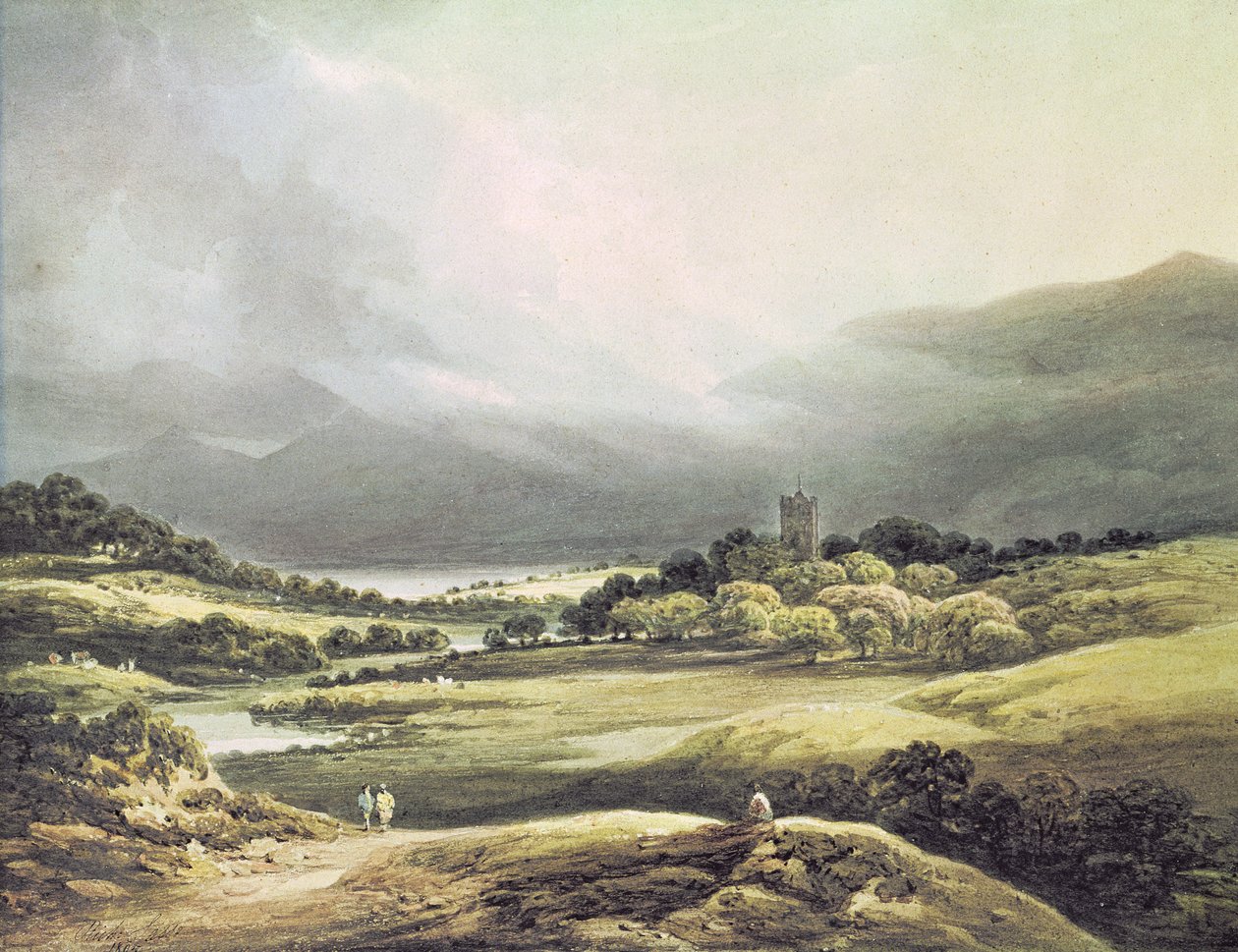 Näkymä Dunloen linnalle, Killarney, 1805 tekijältä Richard Sasse