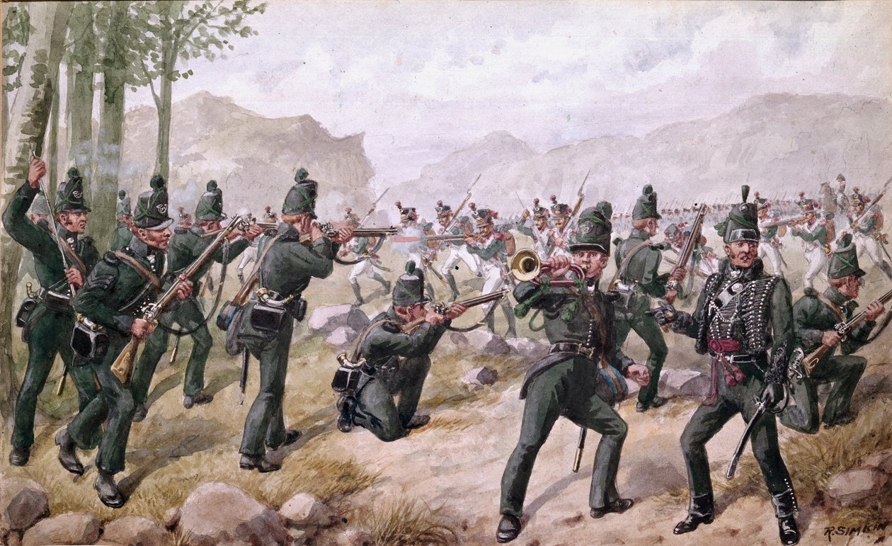 Pyreneiden taistelu, 1813, 1900 tekijältä Richard Simkin