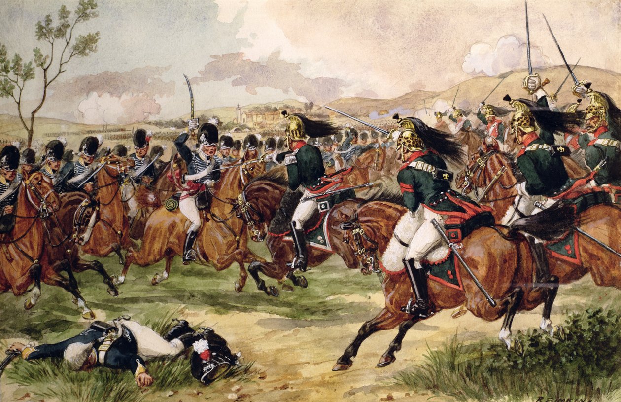 20. kevyet draguunit Vimeiron taistelussa 21. elokuuta 1808. tekijältä Richard Simkin