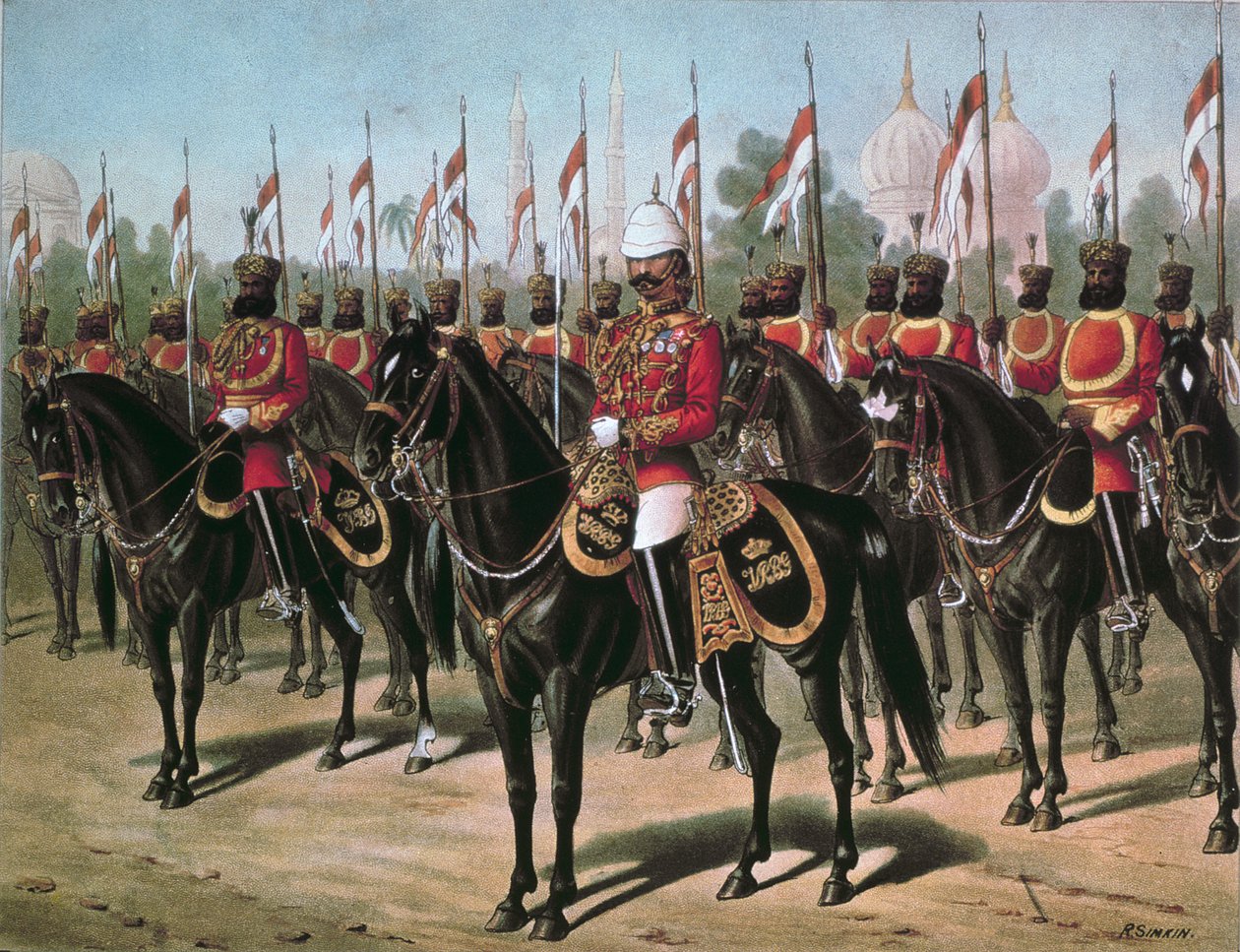 Varakuninkaan henkivartija, painettu Emrikin ja Bingerin teoksessa "Our Armies", julkaistu 1890 (kromoliittikuva). tekijältä Richard Simkin