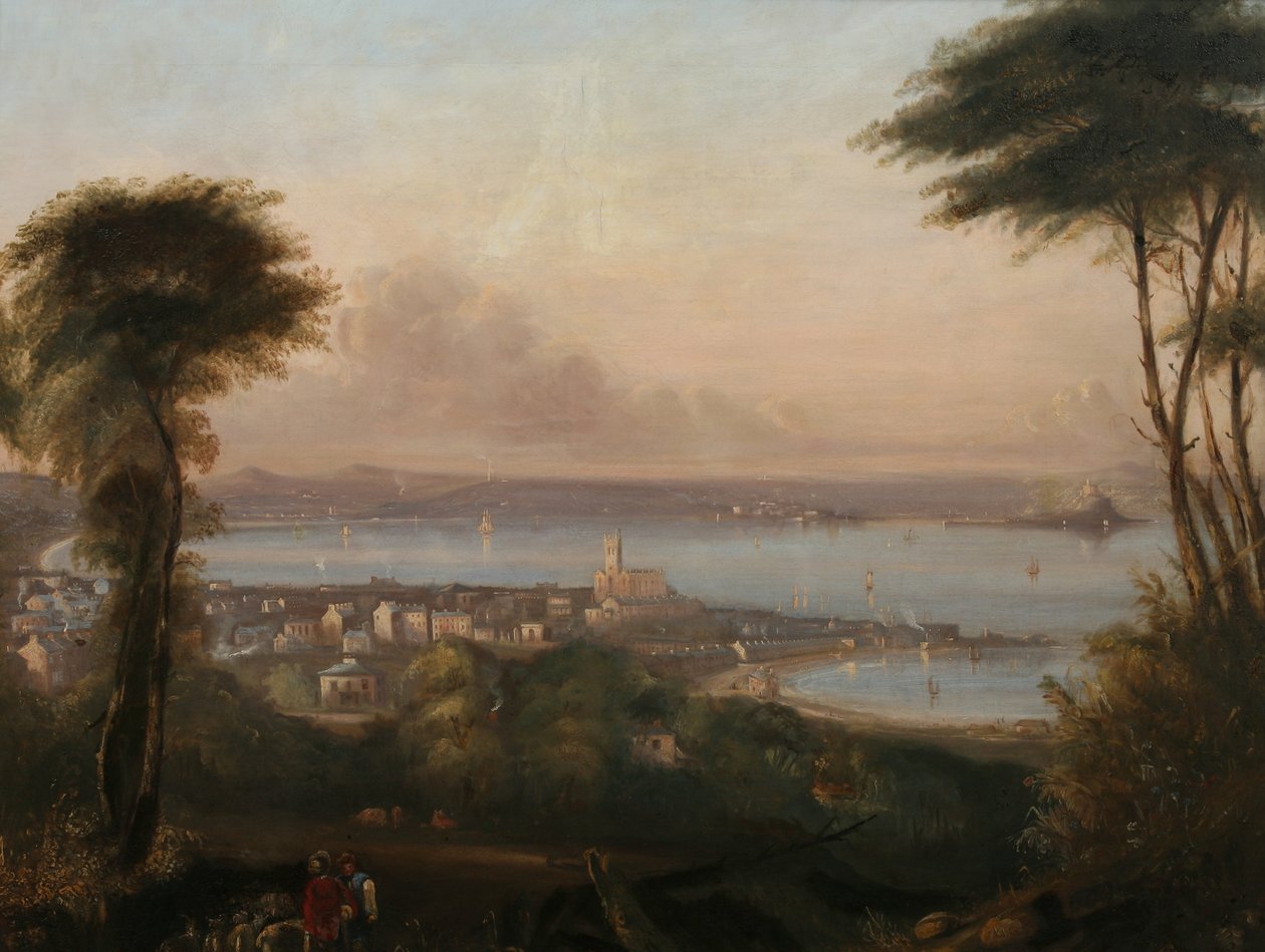 Näkymä Penzancesta, n. 1836 tekijältä Richard Thomas Pentreath