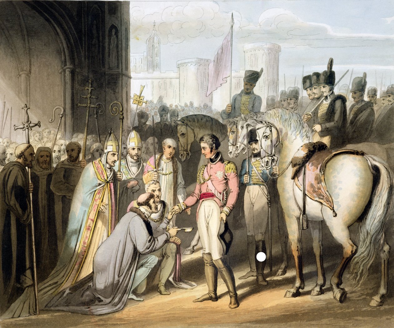 Madrid, teoksesta "Wellingtonin herttuan voitot", kaiverrus T. Fielding, pub. 1819 tekijältä Richard Westall