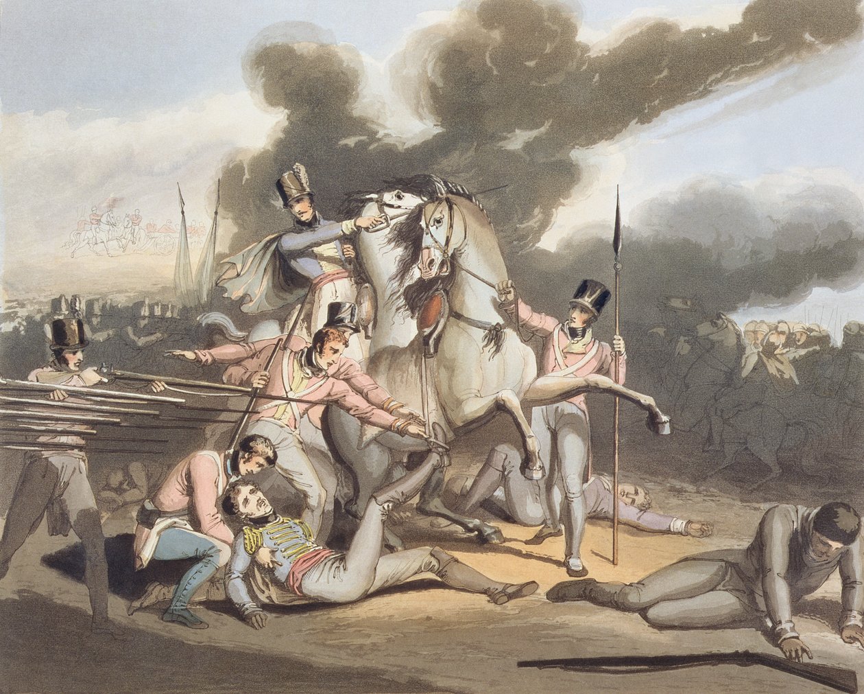 Talavera, 28. heinäkuuta 1809 teoksesta "The Victories of the Duke of Wellington", kaiverrus T. Fielding, pub. 1819 tekijältä Richard Westall