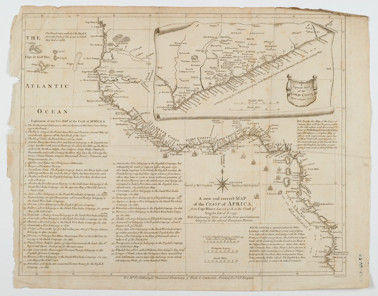 Afrikan rannikon kartta, 1753 tekijältä Richard William Seale