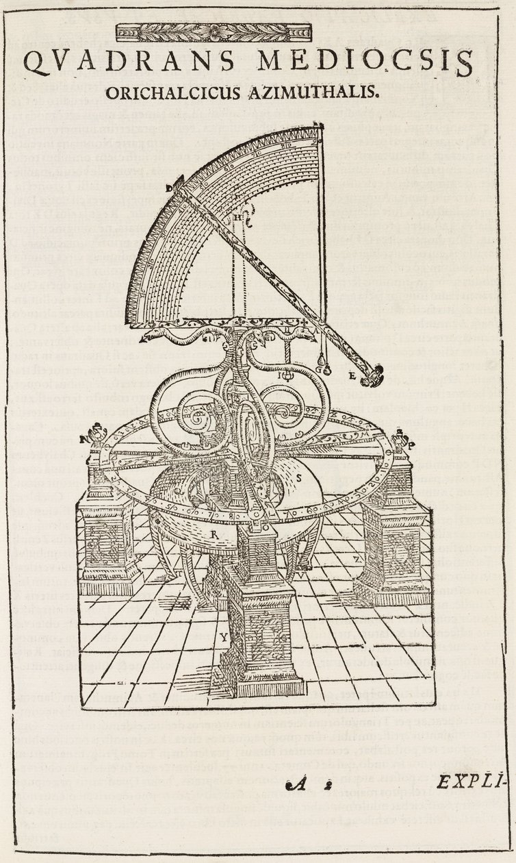 Tycho Brahen kvadrantti (käänteinen), n. 1577 tekijältä John Pardon