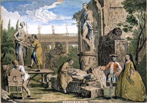 Veistos, pubi. W. Herbert, F. Bull ja John Boydell (1719-1804) n. 1750 (akvatinta) tekijältä Richard (after) Houston