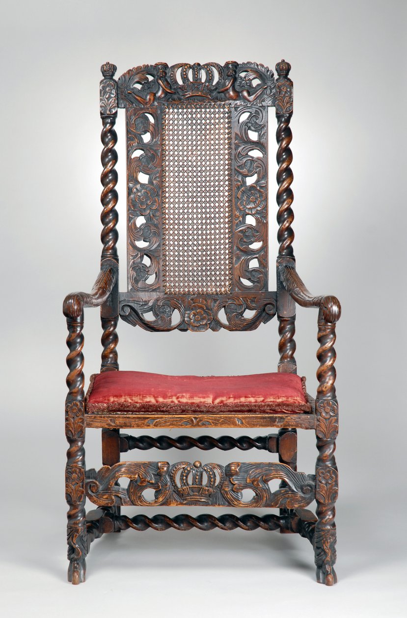 Nojatuoli, n. 1680 (pähkinä) tekijältä Richard (attr. to) Price