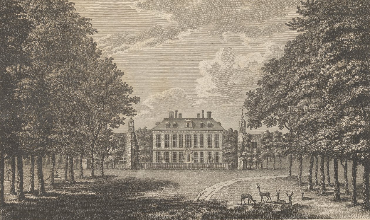 Langley Park, lähellä Beckenhamia Kentissä, Edward Hastedin teoksesta The History and Topographical ..., 1776. tekijältä Richard Bernard Godfrey
