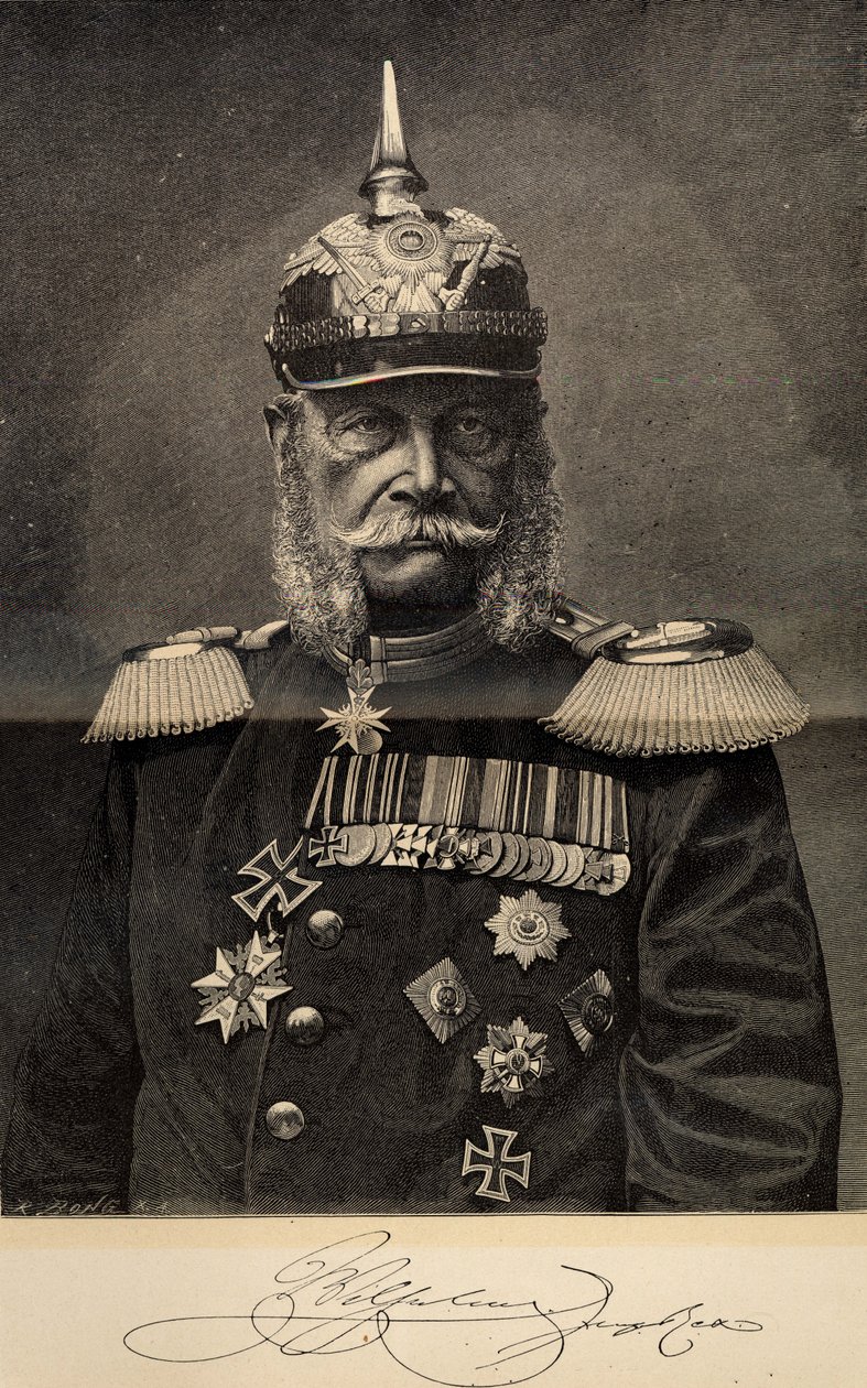 Vilhelm I 1797-1888, Preussin kuningas ja Saksan keisari, 90-vuotiaana 1887. tekijältä Richard Bong