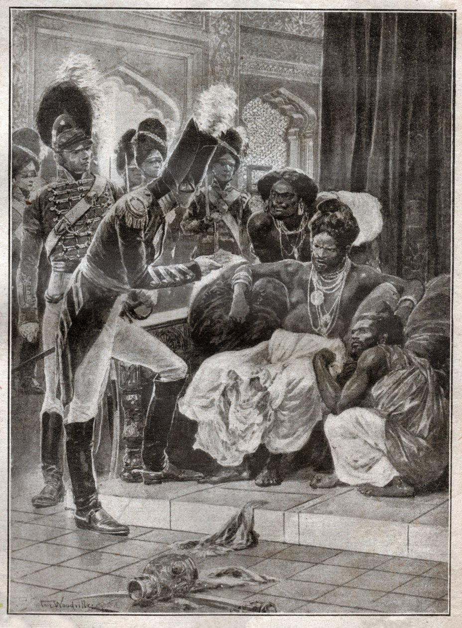 Sri Vikrama Rajasinha, Kandyn kuningas (Sri Lanka), jonka englantilaiset erottivat vuonna 1815. 1924 (Kuva) tekijältä Richard Caton (after) Woodville