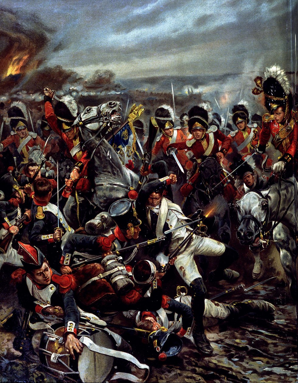 The Charge of the Scots in Waterloo - Caton Woodvillen maalaus tekijältä Richard Caton (after) Woodville