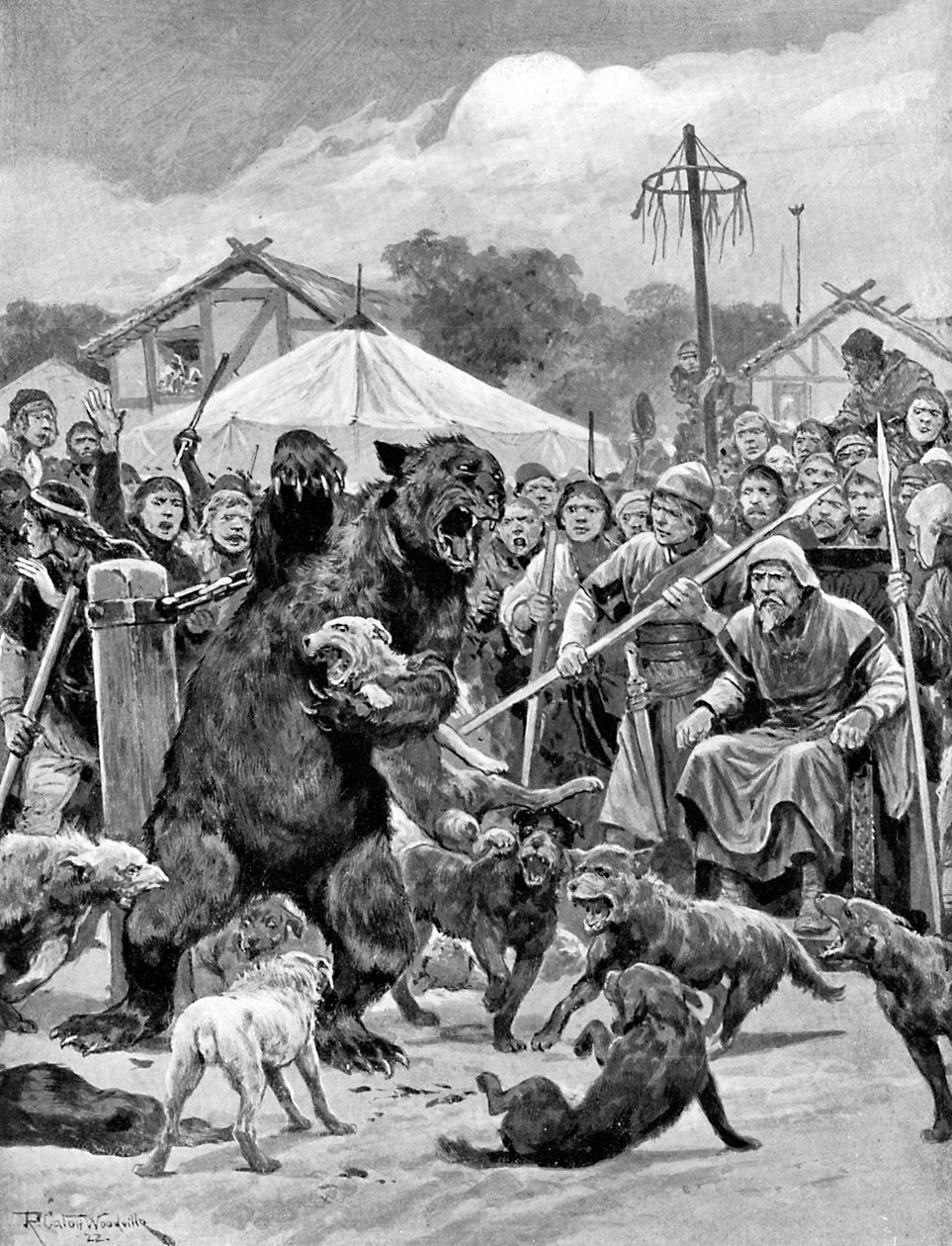 Karhun syötti Saksin aikoina, v. 1920. tekijältä Richard Caton II Woodville