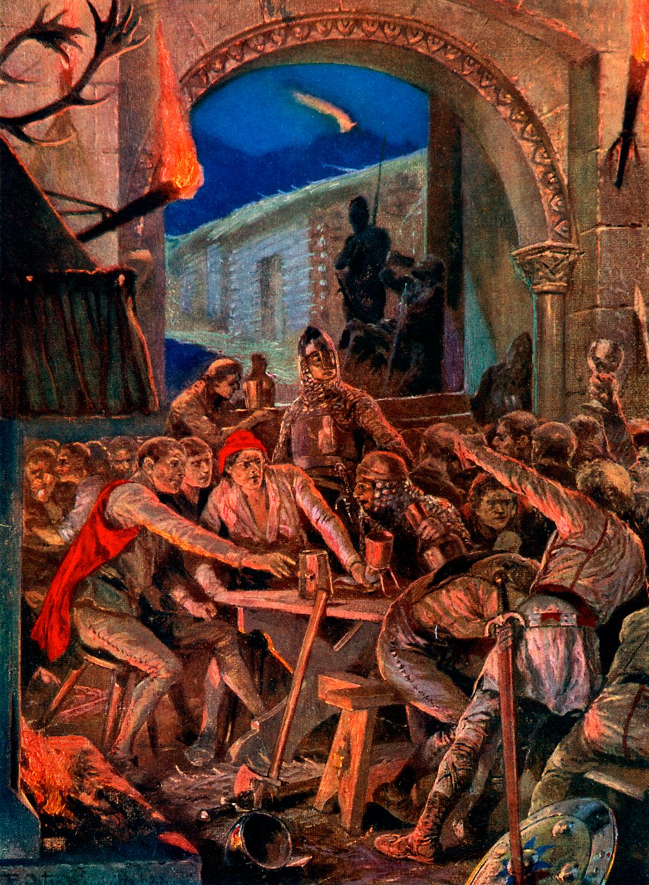 Robert De Cominesin miesten viimeinen juhla Durhamissa, 1069, 1920. tekijältä Richard Caton II Woodville