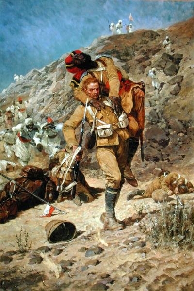 "Jumala siunatkoon sinua Tommy Atkins" tekijältä Richard Caton Woodville