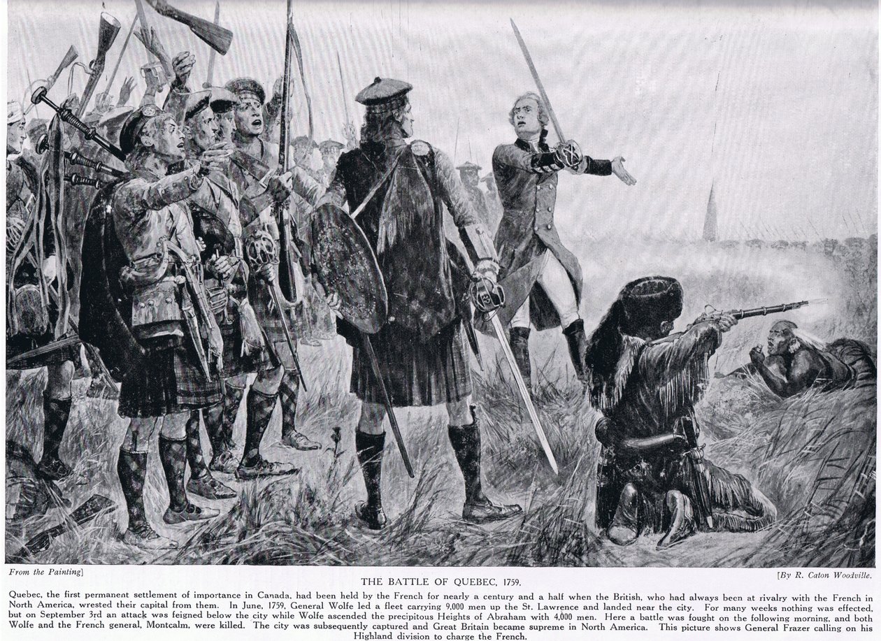 Quebecin taistelu, 1759, kuvitus teoksesta "Hutchinson