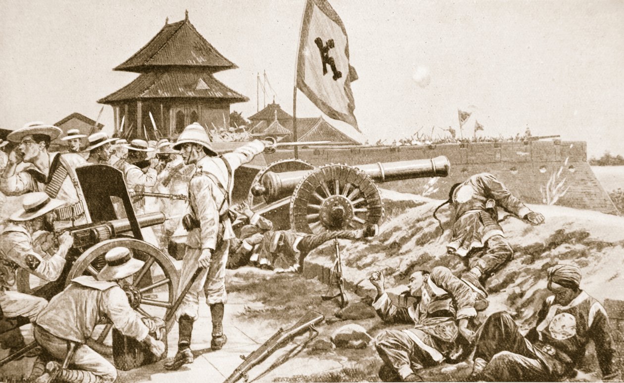Nyrkkeilijäliike, kuvitus teoksesta "Hutchinsons History of the Nations", noin 1910. tekijältä Richard Caton Woodville