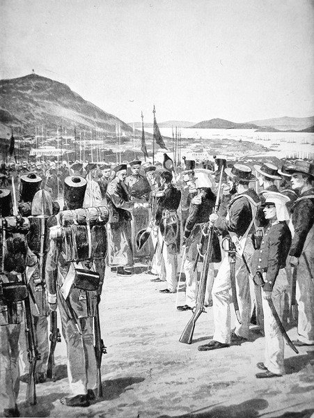 Hongkongin luovutus briteille vuonna 1841 tekijältä Richard Caton Woodville