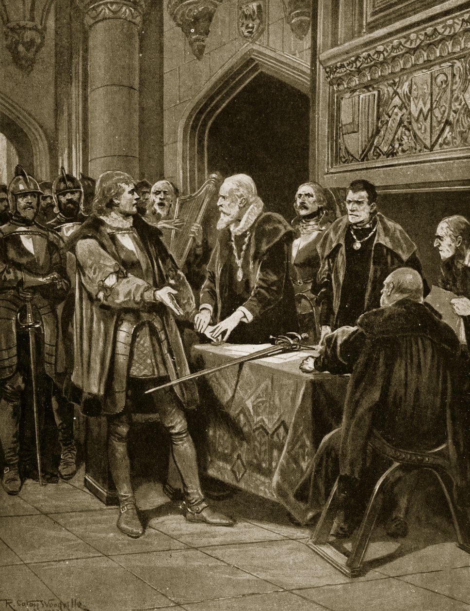 Lordi Thomas Fitzgerald laskee miekkansa, kuvitus teoksesta 