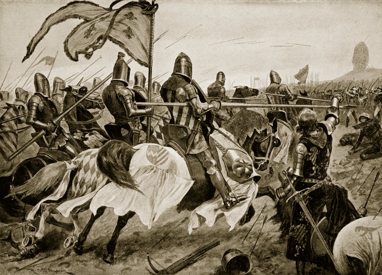 Crecyn taistelu, 26. elokuuta 1346, kuvitus teoksesta 