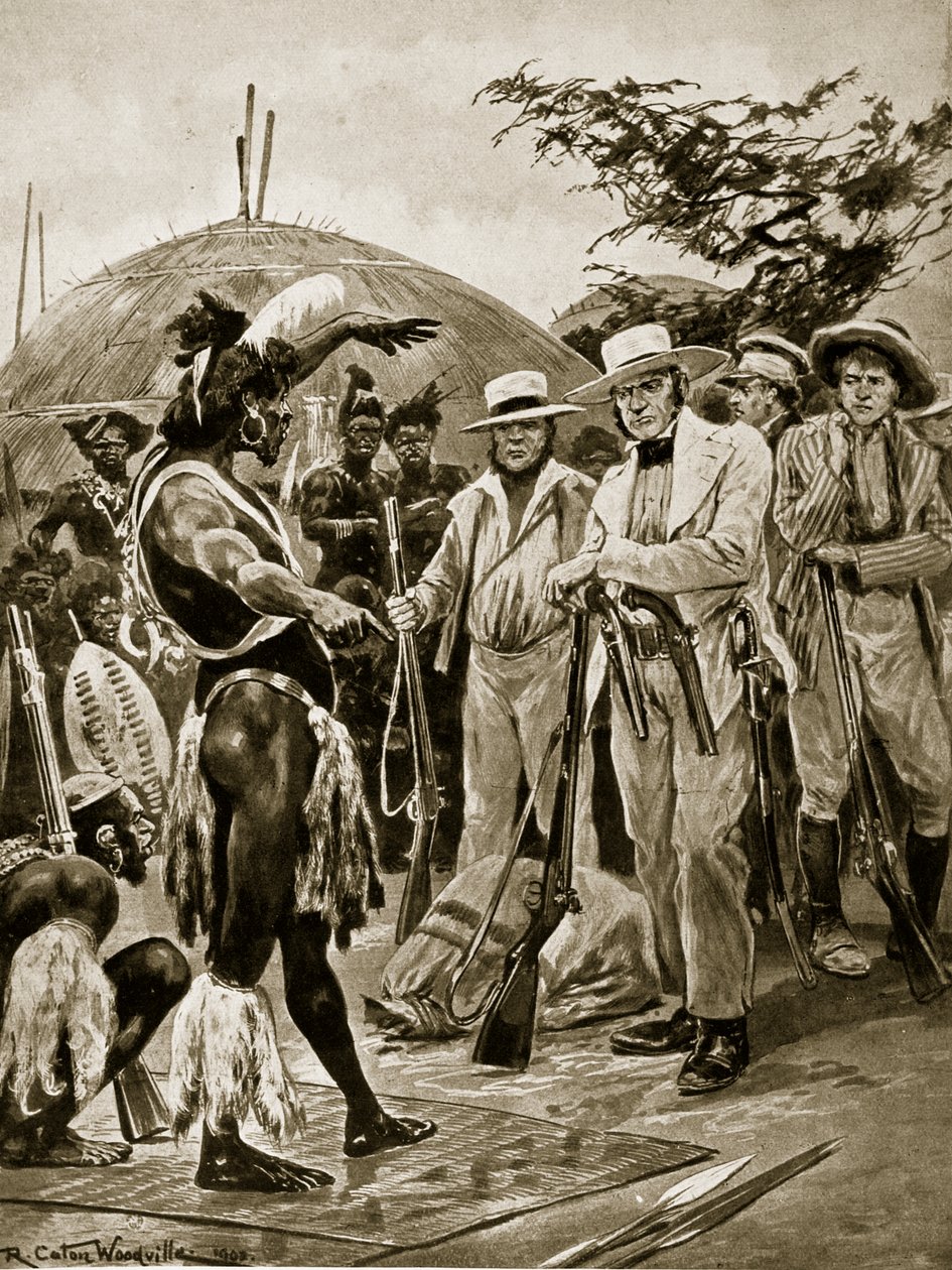 Britit Natalissa, 1824, kuvitus teoksesta "Hutchinsonin tarina brittiläisestä kansasta", n. 1923 tekijältä Richard Caton Woodville junior