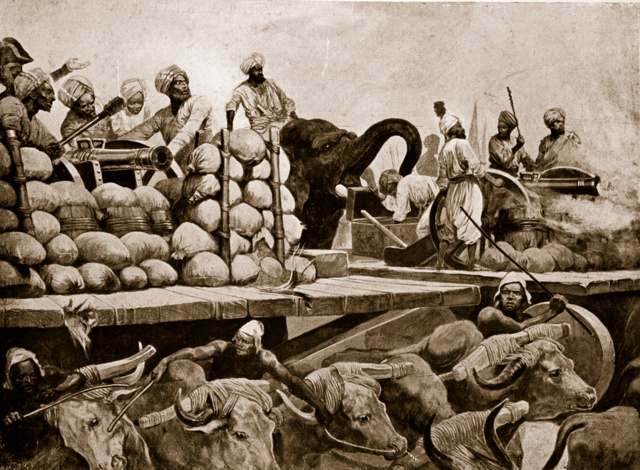 Nawabin tykistö Plasseyssa, kuvitus teoksesta "Hutchinson