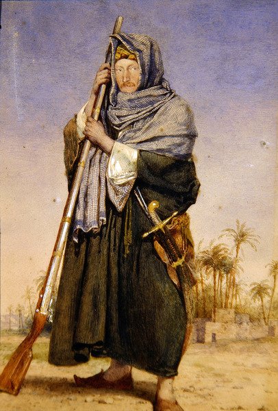 Sir Thomas Phillipsin muotokuva arabimekossa (akvarelli paperille) tekijältä Richard Dadd