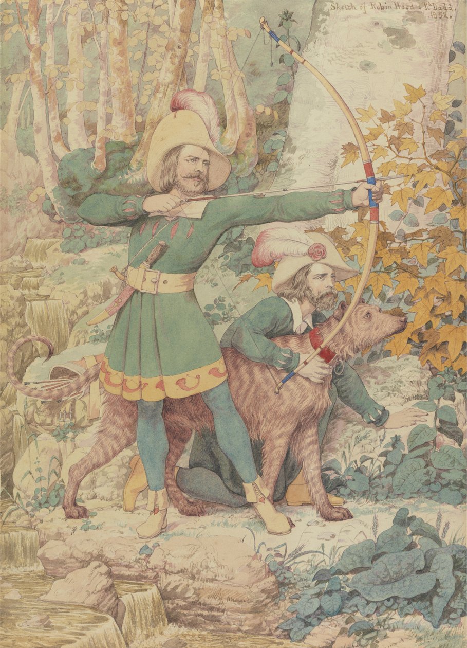 Luonnos Robin Hoodista tekijältä Richard Dadd
