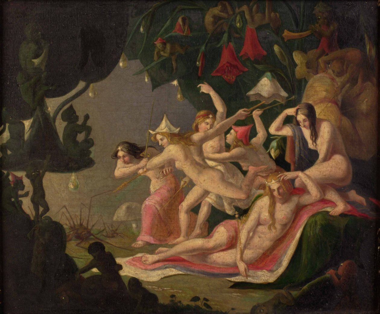 The Attack of the Spider (öljy kankaalle) tekijältä Richard Dadd