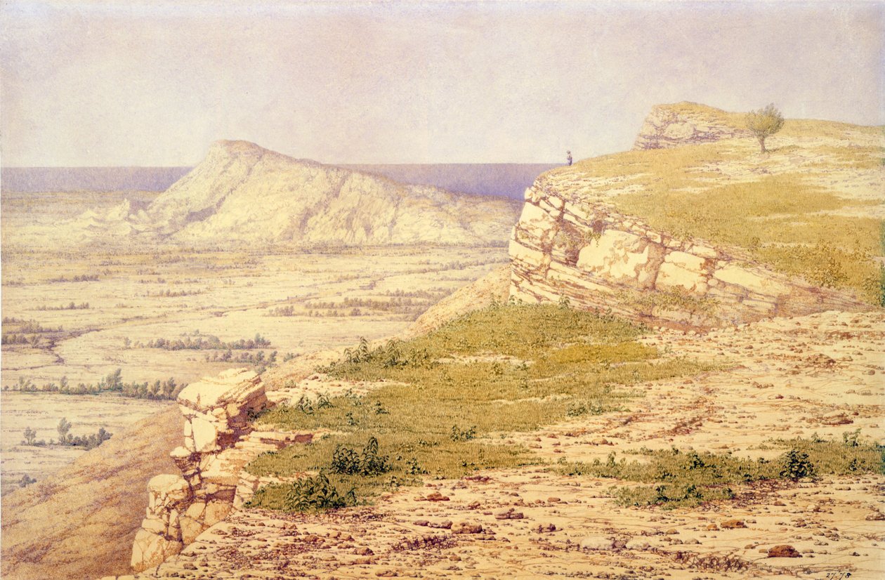 Näkymä Rodoksen saarelle (akvarelli paperille) tekijältä Richard Dadd