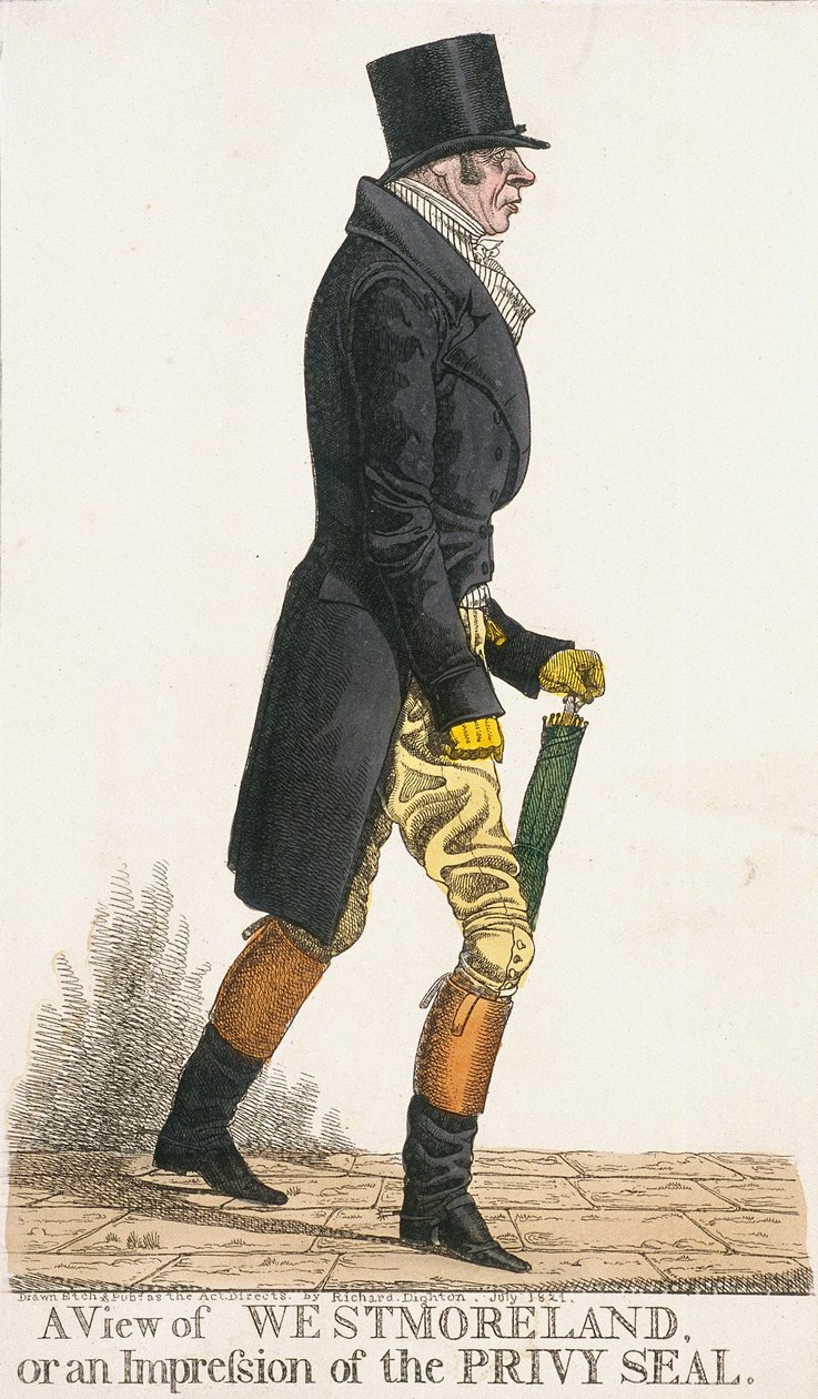 "Näkymä Westmorelandista tai vaikutelma salaisesta sinetistä", 1821 tekijältä Richard Dighton