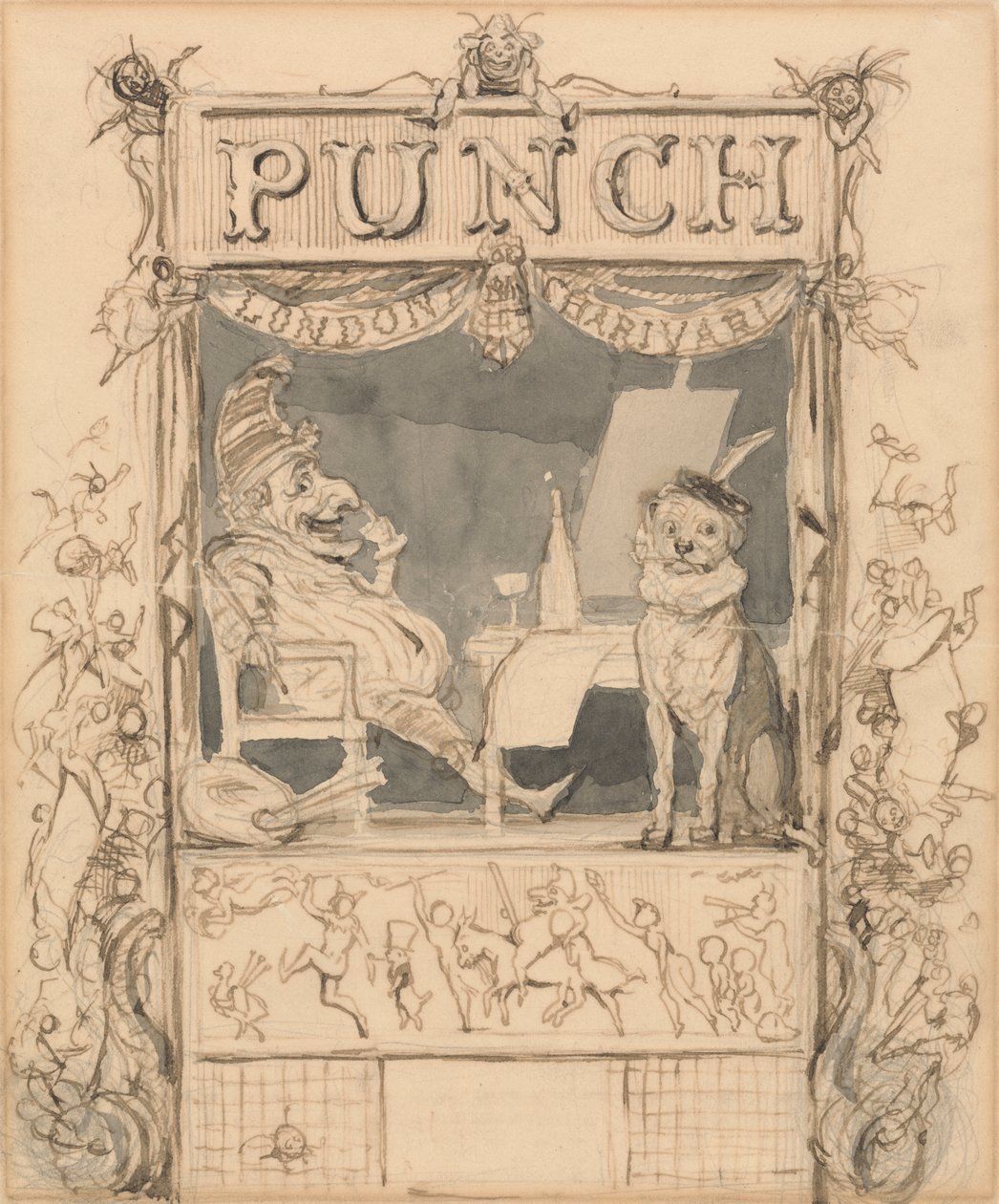 Suunnittelu Punchin otsikkosivulle tekijältä Richard Doyle