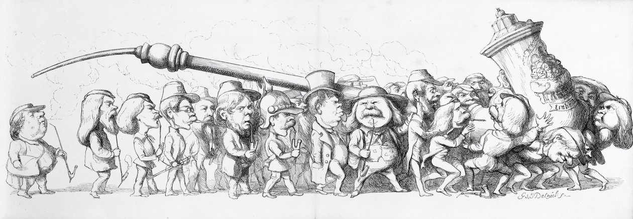Saksalaiset kävijät suuressa näyttelyssä, 1851 tekijältä Richard Doyle