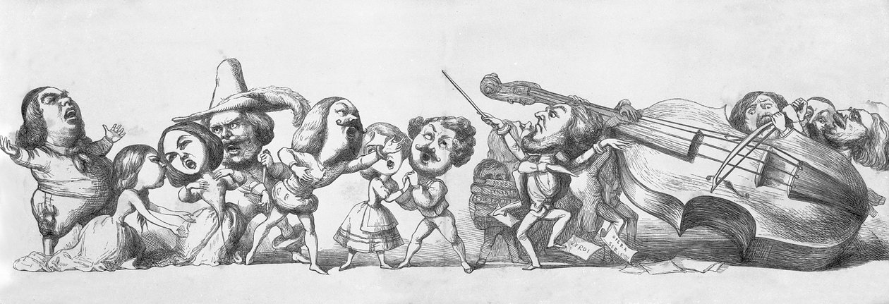 Italialaiset vierailijat suuressa näyttelyssä, 1851 tekijältä Richard Doyle