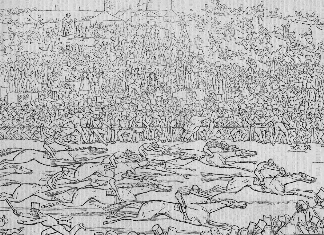 Englyshen tavat ja tavat Uusi sarja nro 8: Ye Derbye Daye 1849 tekijältä Richard Doyle