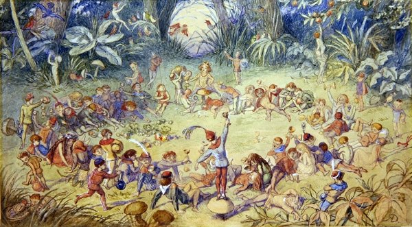 Keijusormus (akvarelli ja kynä paperille) tekijältä Richard Doyle