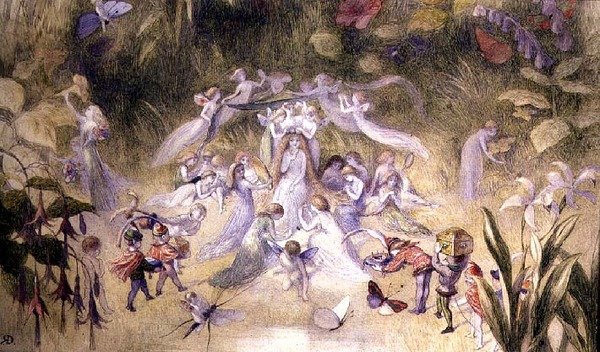 Titanian wc, n. 1870 (vesiväri paperilla) tekijältä Richard Doyle