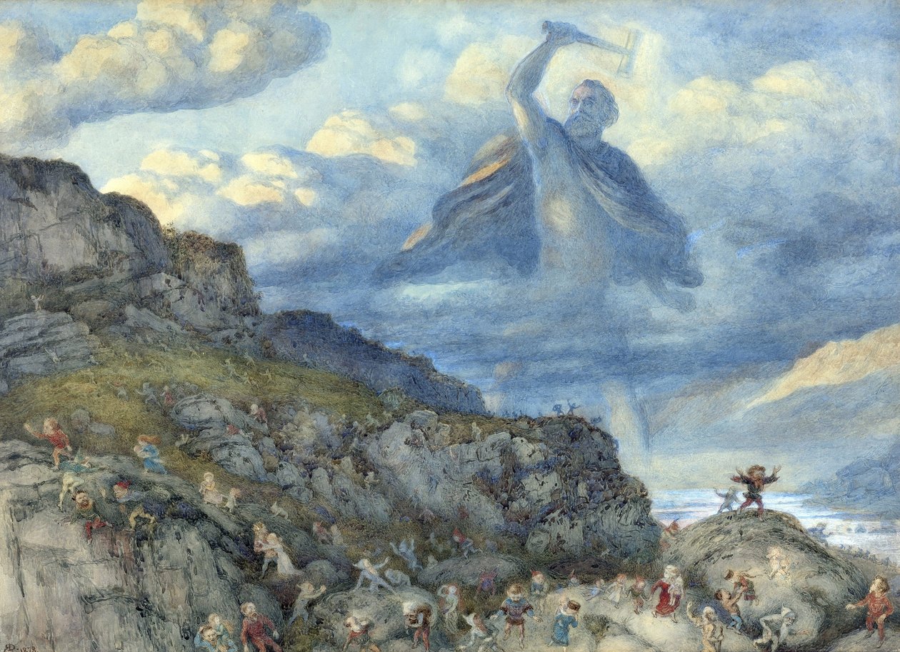 Thor (Tor) ja kääpiöt par Doyle, Richard (1824-1883) tekijältä Richard Doyle