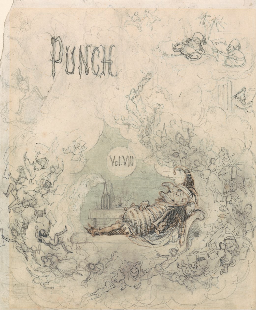 Otsikkosivu teokselle Punch, vol. VIII tekijältä Richard Doyle