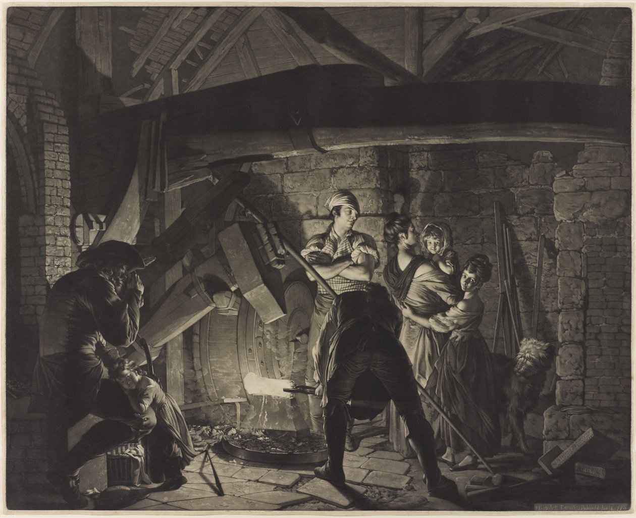 Rautatako, Derbyn Joseph Wrightin (1734-97) mukaan tekijältä Richard Earlom