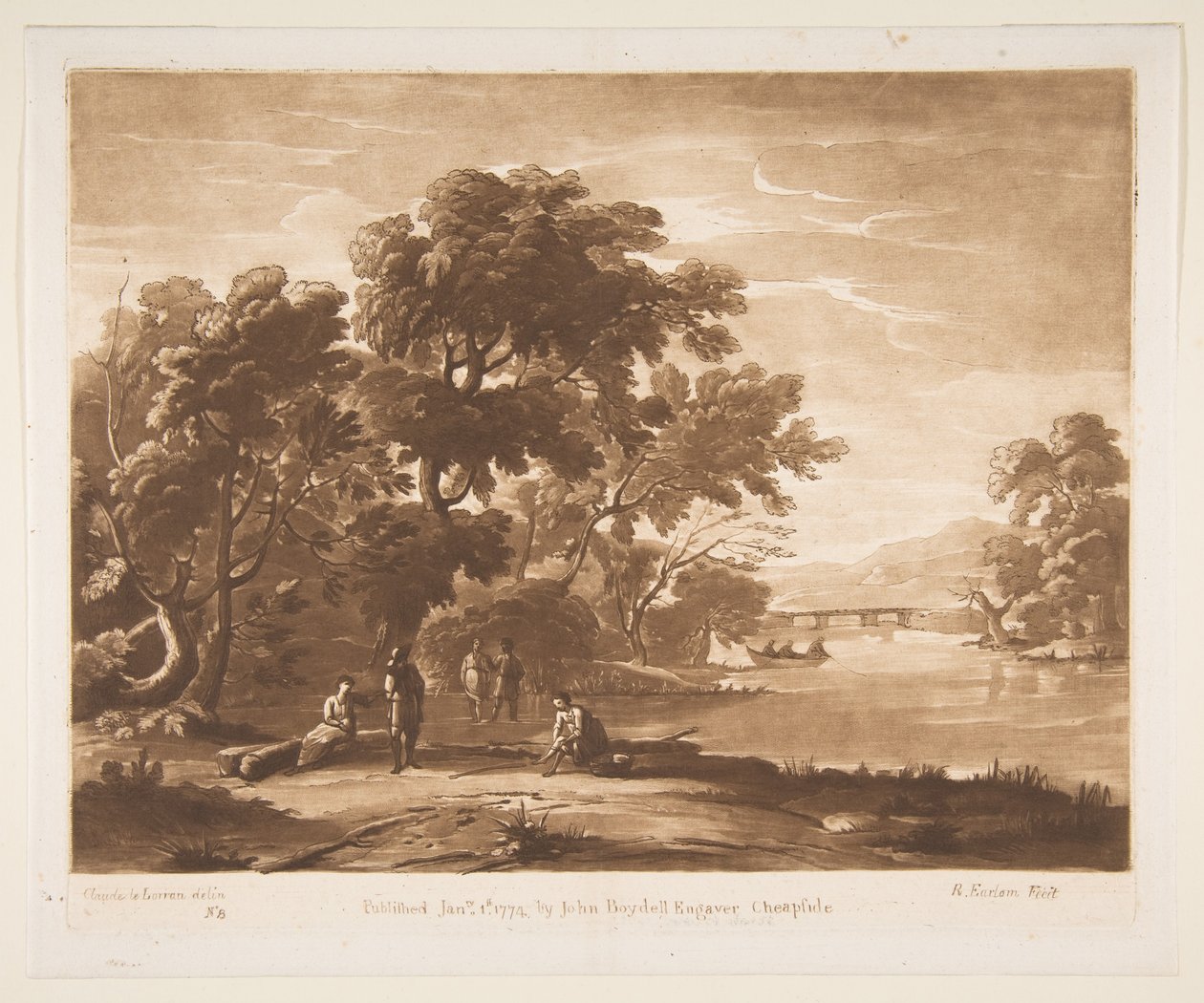Maisema hahmoineen, 1774. tekijältä Richard Earlom