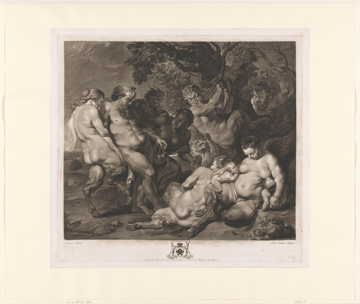 Silenus satyyrien perheen kanssa (Bacchanal) tekijältä Richard Earlom