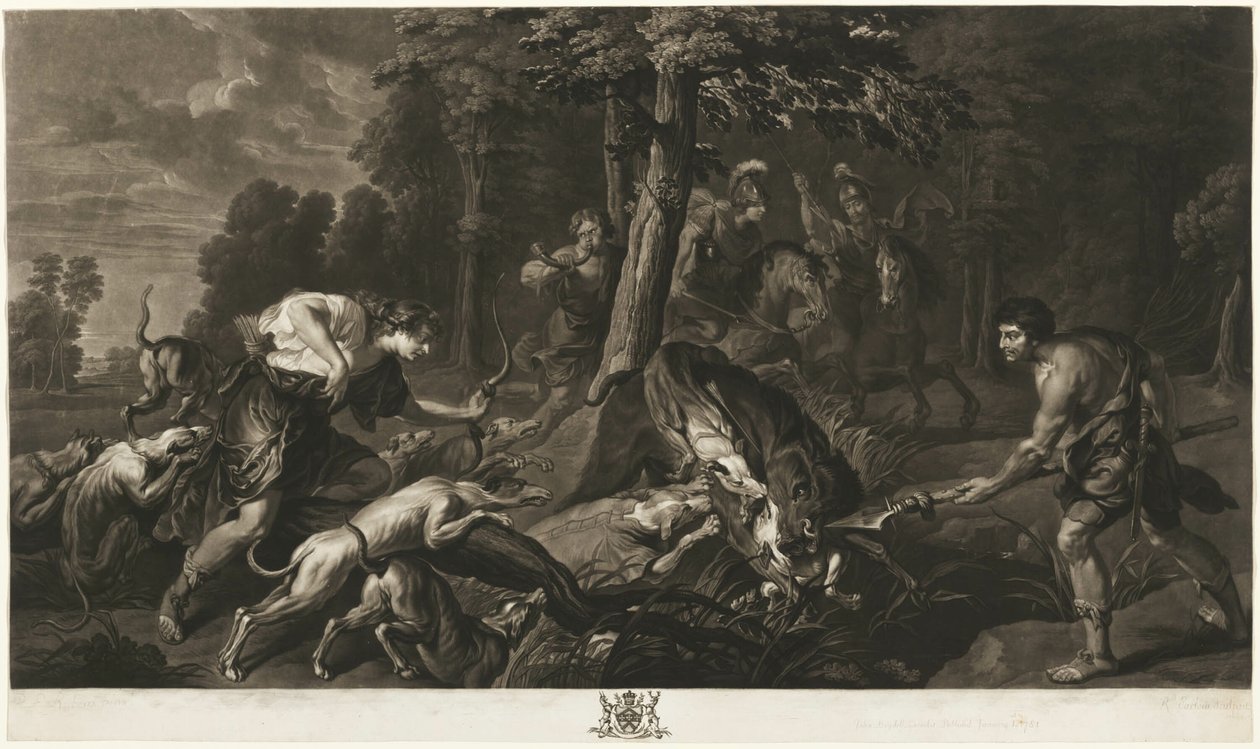 Calydonian Boar Hunt, Houghton Gallerysta tekijältä Richard Earlom