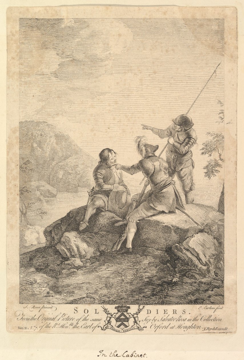 Kolme sotilasta, 1766-67. tekijältä Richard Earlom
